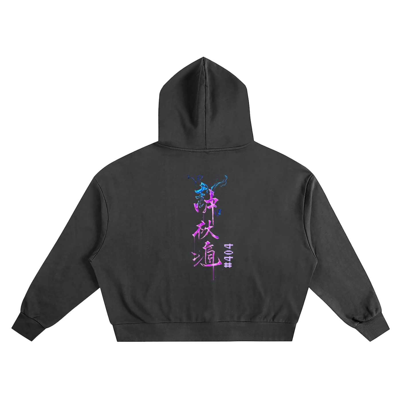Noir Oni Flow Boxy Oversized Hoodie Top