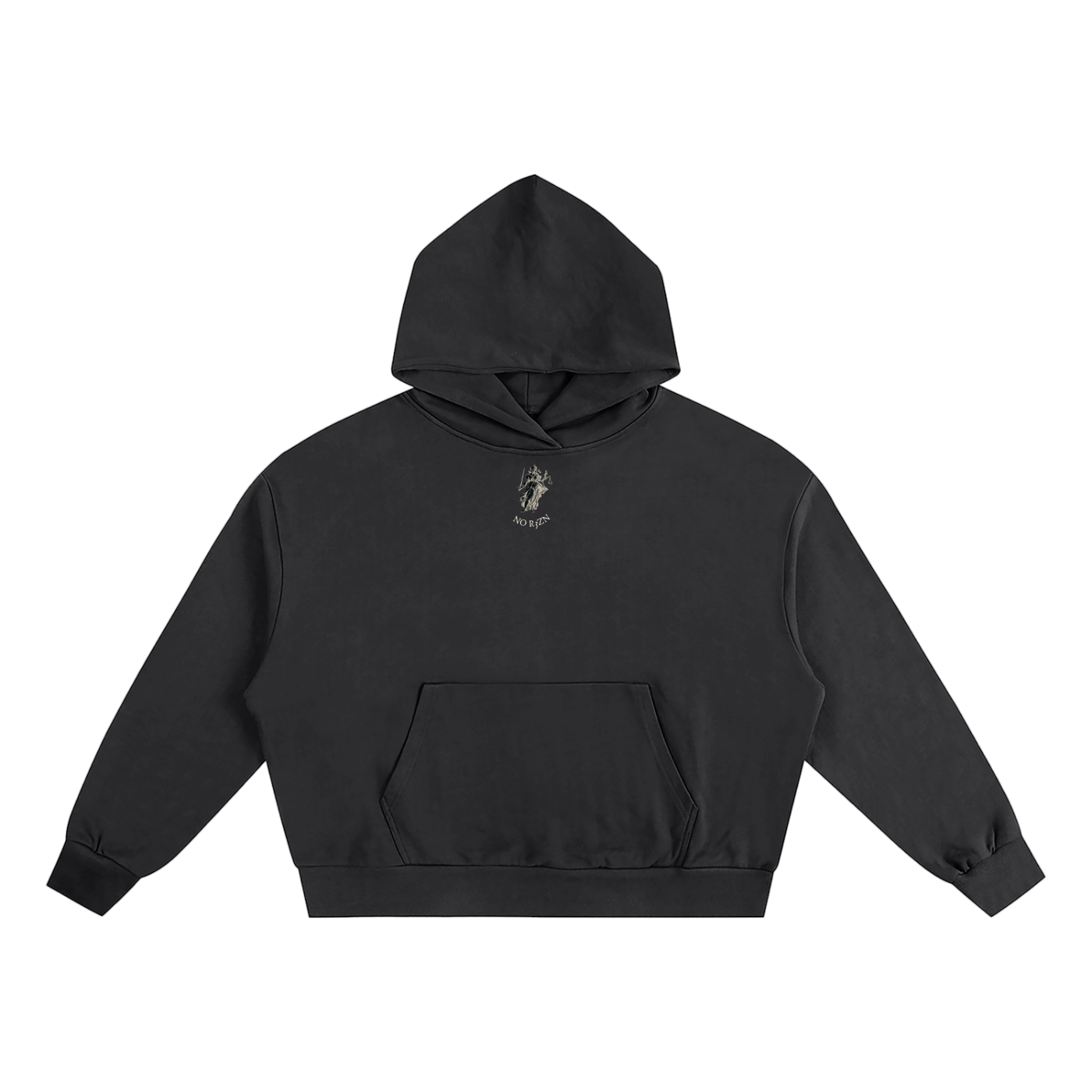 Noir Oni Flow Boxy Oversized Hoodie Top