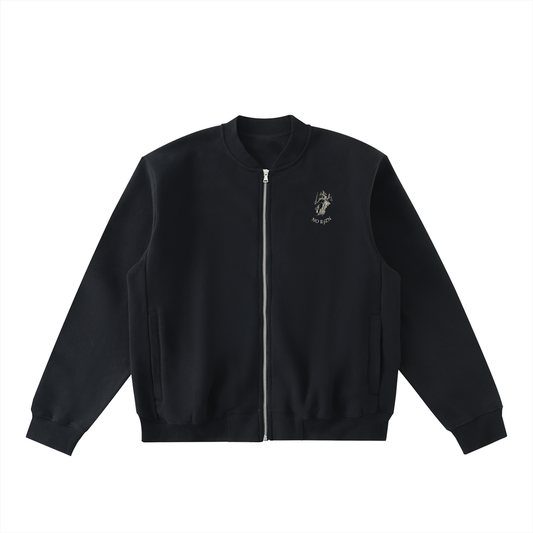 No R3zn Zip-Up Fleeced Varsity Jacket